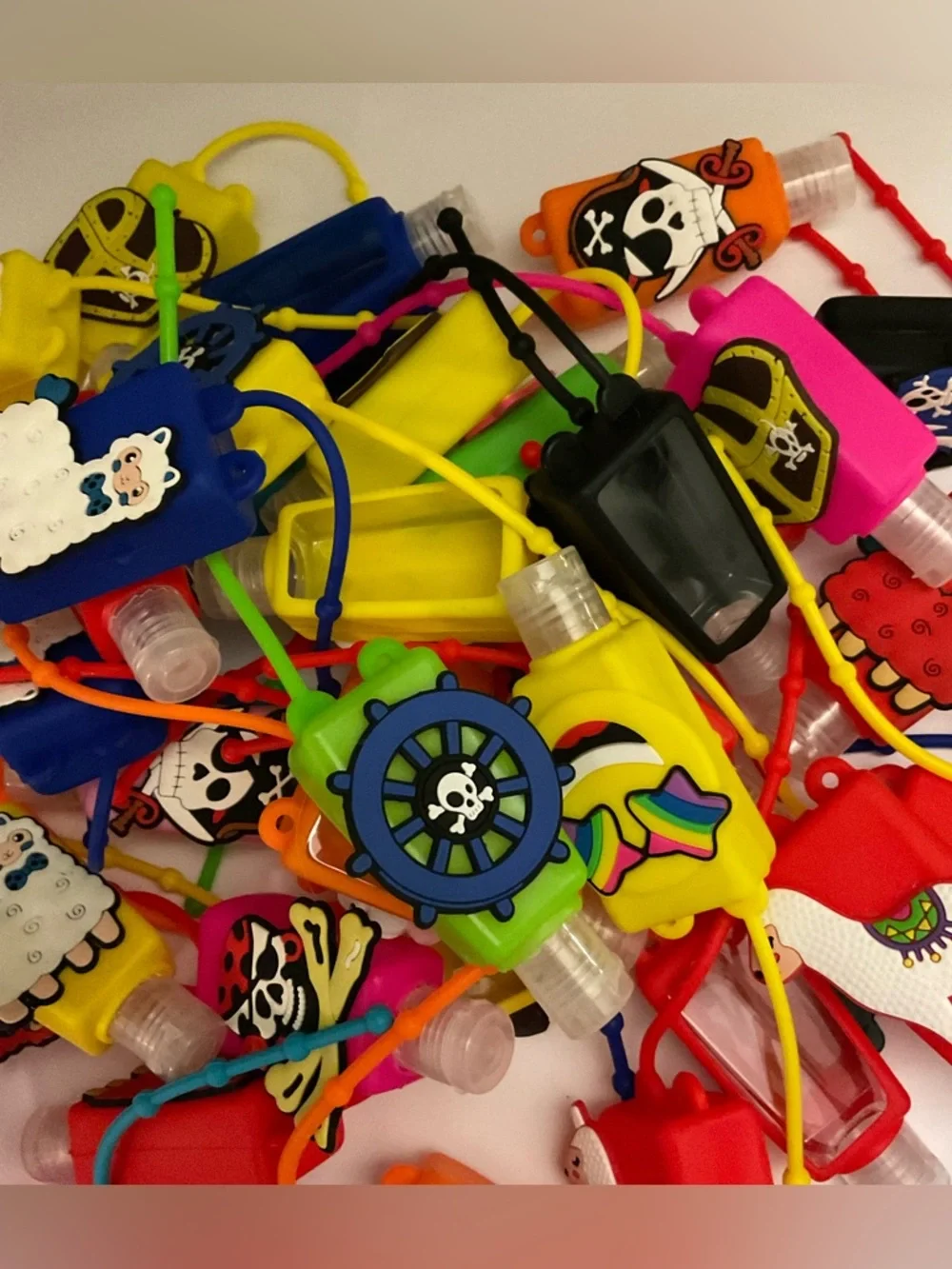 Kids Empty Sanitizer Bottle & Silicone Holder - Mix Lot (40) Party Favors Gifts